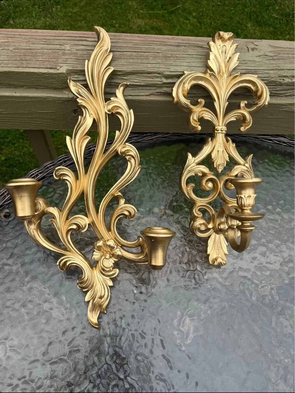 Vintage Gold Ornate Wall Sconces and Shelves - Decorative Home Wall Decor